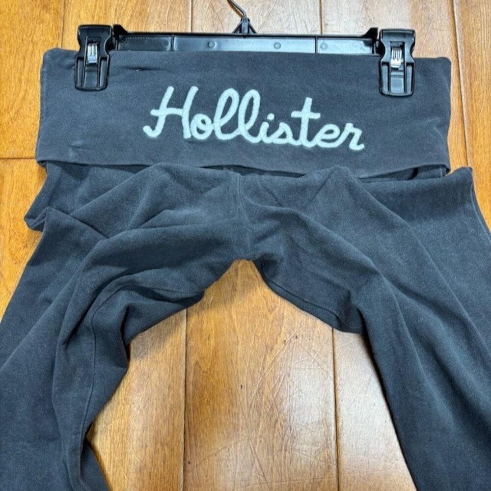 Vintage Hollister Y2K Fold Over Leggings Size S Spellout Logo 90s Embroidered - Picture 8 of 9